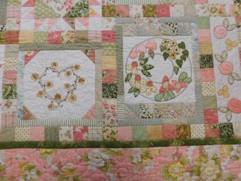 Peaches and cream quilt block