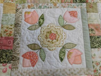 Peaches and cream quilt block