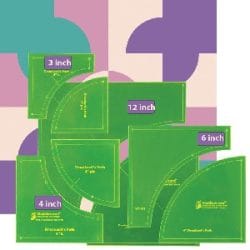 Drunkards Path Template Set 3", 4", 6" & 12"