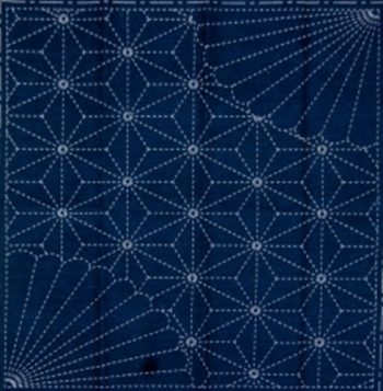 Pre printed Sashiko Hanafukin Cloth (Navy varieties)